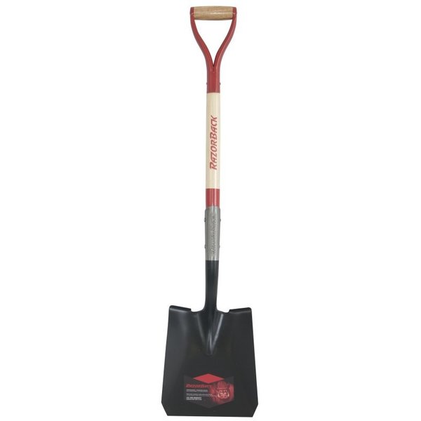 Razor-Back Shovel, 9.62 in W Blade, Wood Handle, D-Grip Handle 2594300